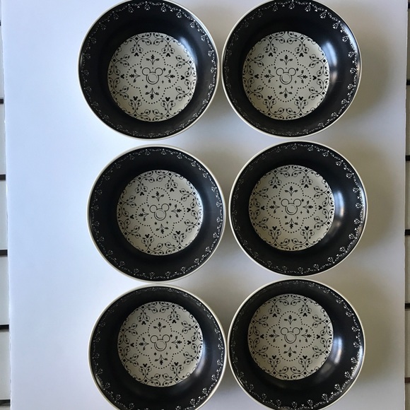 Disney Other - Disney Parks Mickey set of 6 Black and Cream Bowls